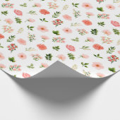 Korallenmuster und Rote Rosen Geschenkpapier (Ecke)