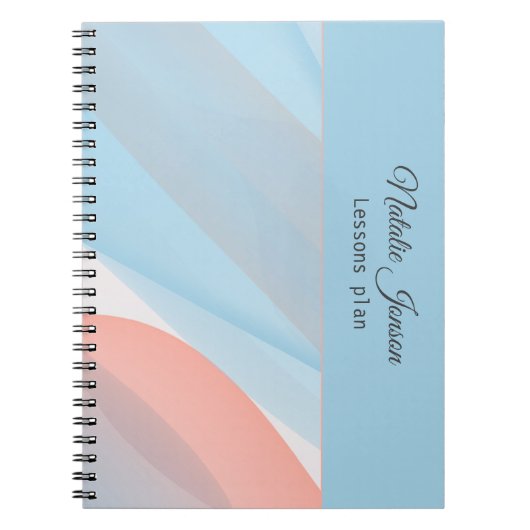 Korallennacht blauer Minimalname Spiral Foto Noteb Notizblock (Vorderseite)