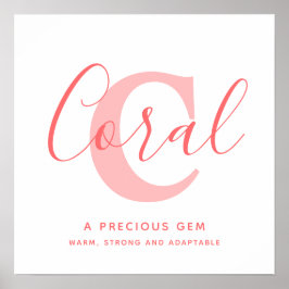 Korallenname bedeutet orangefarbener Text personal Poster