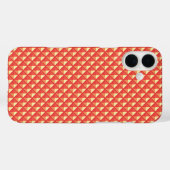 Korallenorange, Emaille-Look, gestopftes Gitter Case-Mate iPhone Hülle (Rückseite (Horizontal))
