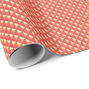 Korallenorange, Emaille-Look, gestopftes Gitter Geschenkpapier