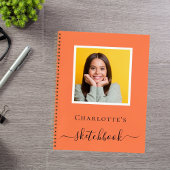 Korallenorange-Foto-Typografie Notizblock