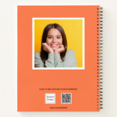 Korallenorange-Foto-Typografie Notizblock (Rückseite)