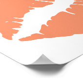 Korallenorange Lippenstift-Kuss Poster (Ecke)