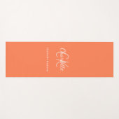 Korallenorange-Monogramm-Initialname Yogamatte (Vorderseite (Horizontal))