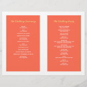 Korallenpalmen Hochzeitsprogramm im Sommer (Rückseite)