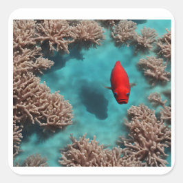 Korallenparadies Quadratischer Aufkleber