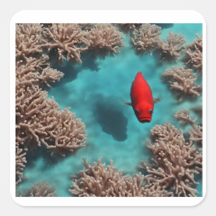 Korallenparadies Quadratischer Aufkleber