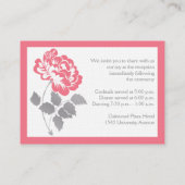 Korallenpeony auf Leinenschutzkarte Begleitkarte (Rückseite)