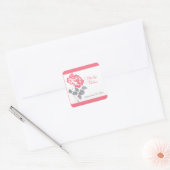 Korallenpeony mit Grau und Weiß1,5" q. Aufkleber (Umschlag)