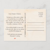 Korallenpfirsich RUSTISCHE BLUMENBOHO Save the Dat Ankündigungspostkarte (Rückseite)