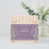 Korallenpfirsich und -pflaume einladung (Stehend Vorderseite)