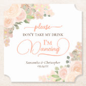 Korallenpfirsichblüte Nehmt mir nicht die Hochzeit Untersetzer (Vorderseite)