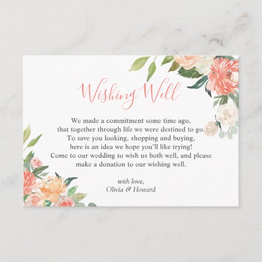 Korallenpfirsichfarben Blumenzwiebeln wünschend gu Begleitkarte (Vorderseite)