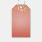 Korallenpfirsichpfirsiches Chic Gold Dots Gastgesc Geschenkanhänger (Rückseite)