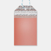 Korallenpfirsichpfirsiches glänzendes Silber-Blend Geschenkanhänger (Rückseite)