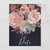 Korallenpfirsichpfirsichrosa Weich Fettfloral Save Ankündigungspostkarte (Vorderseite)