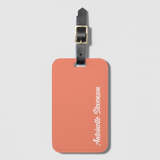 Korallenpfirsichstelefonie Gepäckanhänger (Vorderseite Vertikal)