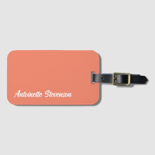 Korallenpfirsichstelefonie Gepäckanhänger (Vorderseite (Horizontal))