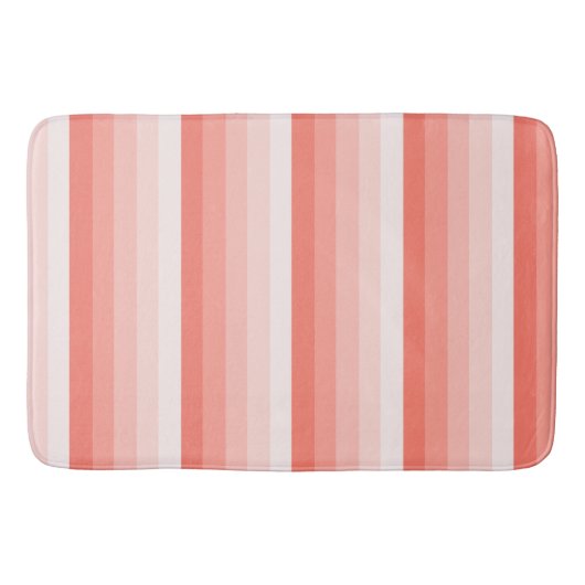 Korallenpfirsichstreifen Badematte (Vorderseite)