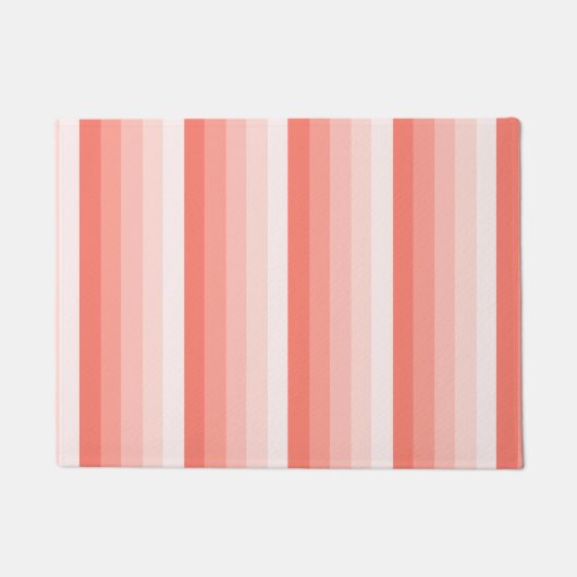 Korallenpfirsichstreifen Fußmatte (Vorderseite)