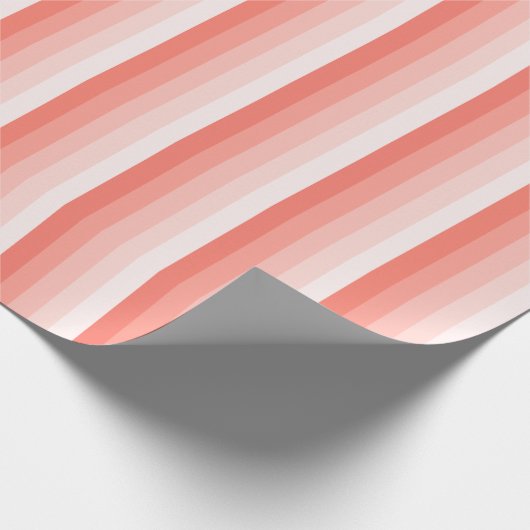 Korallenpfirsichstreifen Geschenkpapier (Ecke)