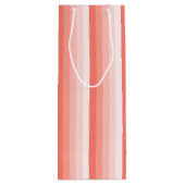 Korallenpfirsichstreifen Geschenktüte Für Weinflaschen (Rückseite)