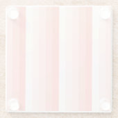 Korallenpfirsichstreifen Glasuntersetzer (Rückseite)