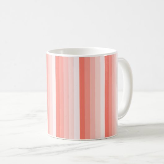 Korallenpfirsichstreifen Kaffeetasse (VorderseiteRechts)