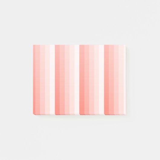 Korallenpfirsichstreifen Post-it Klebezettel (Vorderseite)