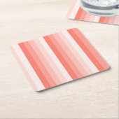 Korallenpfirsichstreifen Rechteckiger Pappuntersetzer (angewinkelt)