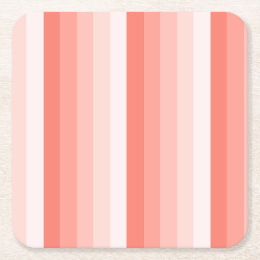 Korallenpfirsichstreifen Rechteckiger Pappuntersetzer (Vorderseite)