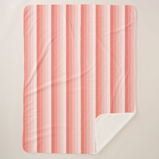 Korallenpfirsichstreifen Sherpadecke (Vorderseite)