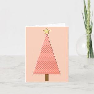 Korallenpolka dot moderner Weihnachtsbaum Feiertagskarte