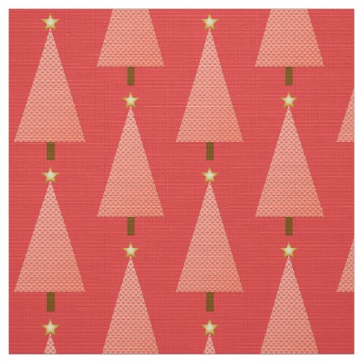 Korallenpolka dot moderner Weihnachtsbaum Stoff (Muster)