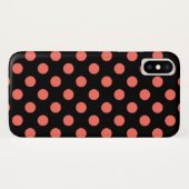 Korallenpolka-Punkte auf schwarz Case-Mate iPhone Hülle (Rückseite (Horizontal))
