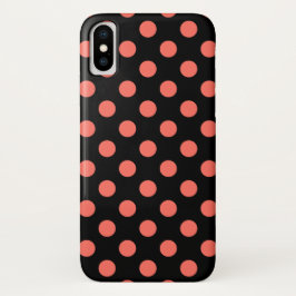 Korallenpolka-Punkte auf schwarz Case-Mate iPhone Hülle