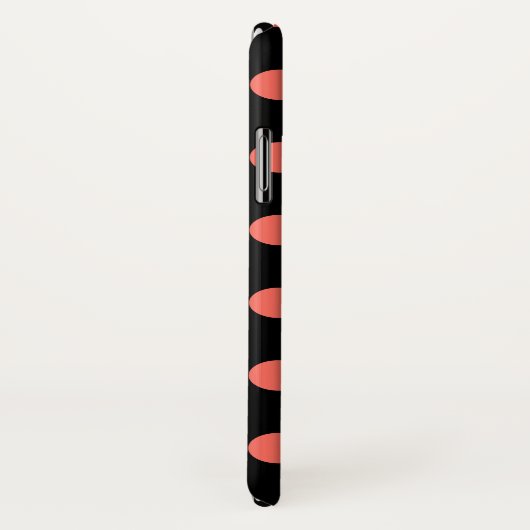 Korallenpolka-Punkte auf schwarz Case-Mate iPhone Hülle (Hinten/Rechts)