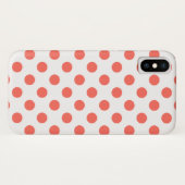 Korallenpolka-Punkte auf weiß Case-Mate iPhone Hülle (Rückseite (Horizontal))