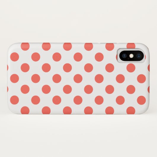 Korallenpolka-Punkte auf weiß Case-Mate iPhone Hülle (Rückseite (Horizontal))