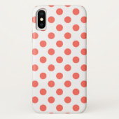 Korallenpolka-Punkte auf weiß Case-Mate iPhone Hülle (Rückseite)