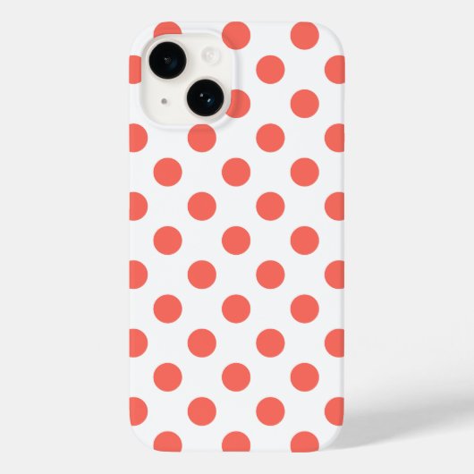 Korallenpolka-Punkte auf weiß Case-Mate iPhone Hülle (Rückseite)