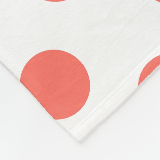 Korallenpolka-Punkte auf weiß Fleecedecke (Ecke)