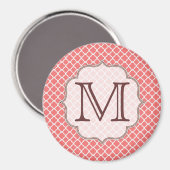 Korallenquaterfolie Latti Monogram Initial Magnet (Vorderseite/Rückseite)