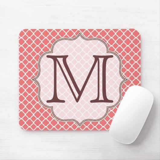 Korallenquaterfolie Latti Monogram Initial Mouse P Mousepad (Mit Mouse)