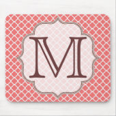 Korallenquaterfolie Latti Monogram Initial Mouse P Mousepad (Vorne)