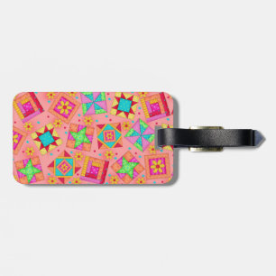 Korallenquilt-Gepäck- oder Nähmaschinenname Gepäckanhänger