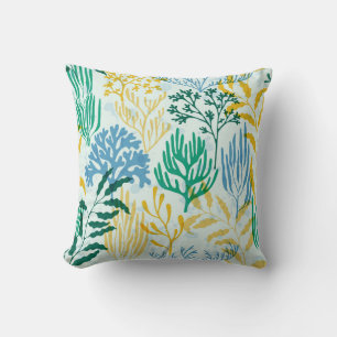 Korallenriff, Algen Nahtlose Muster. Kissen
