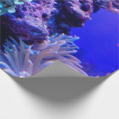 Korallenriff Blau lila Meer Anenom Geschenkpapier (Ecke)