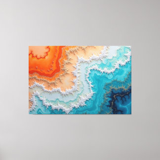Korallenriff-Blüte - 60"x40" Abstrakte Fluidkunst Leinwanddruck